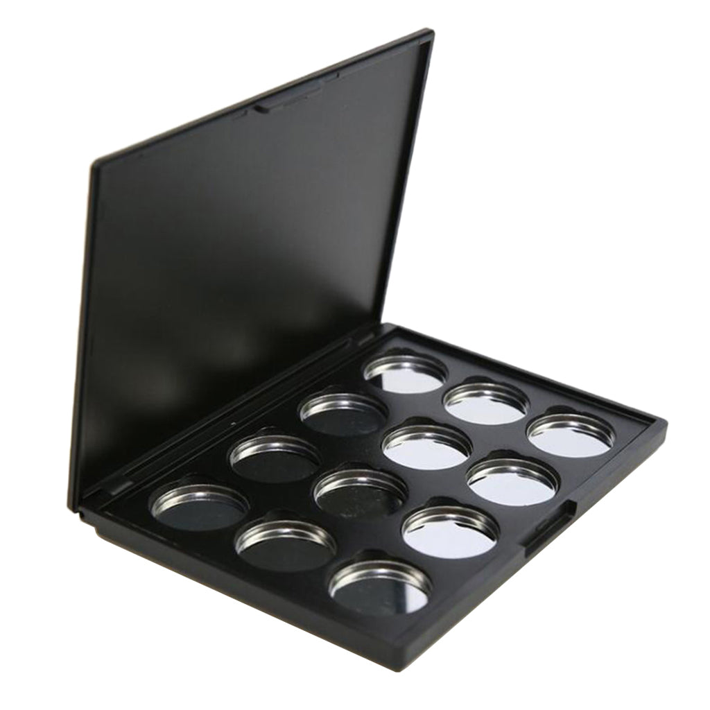 12 Slots Empty Magnetic Palette Box for Eyeshadow Powder Makeup Case w/ Pans