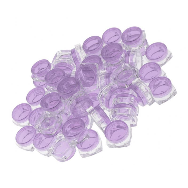 50x Empty Round Makeup Jar Pot Travel Cream Powder Cosmetic Container 5g Purple