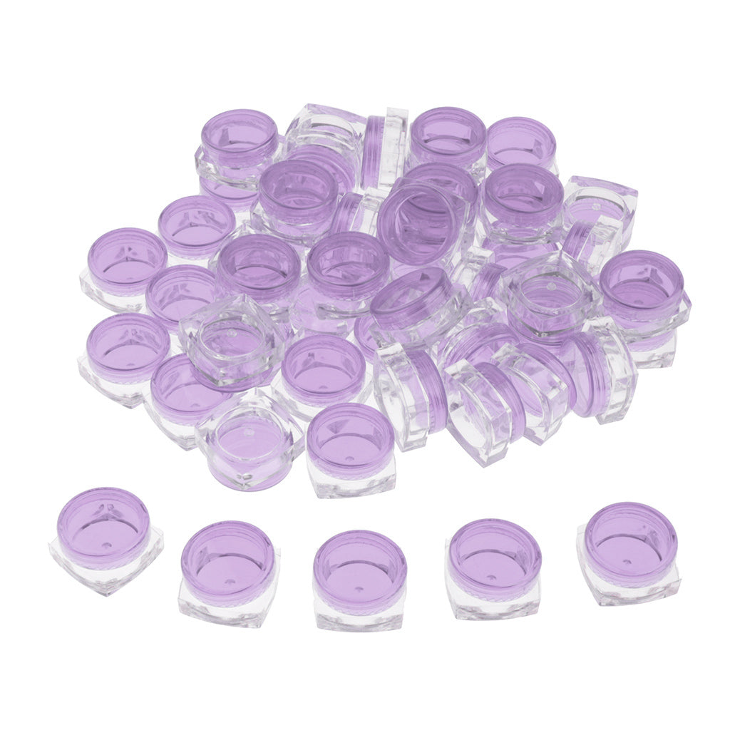 50x Empty Round Makeup Jar Pot Travel Cream Powder Cosmetic Container 5g Purple