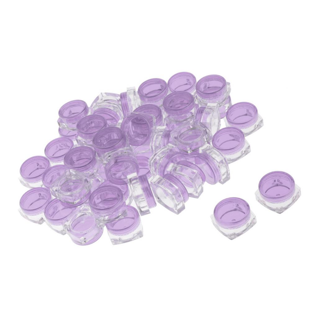 50x Empty Round Makeup Jar Pot Travel Cream Powder Cosmetic Container 5g Purple