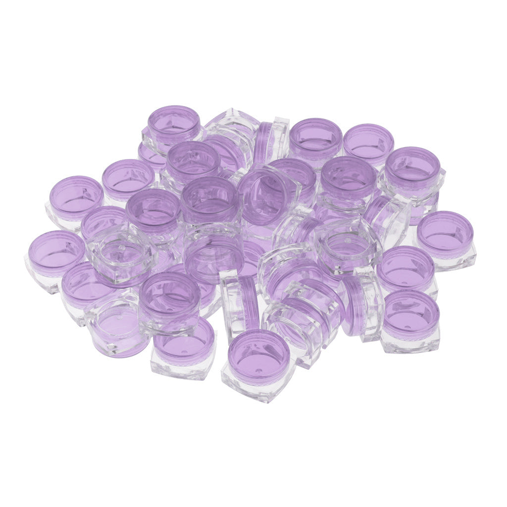 50x Empty Round Makeup Jar Pot Travel Cream Powder Cosmetic Container 5g Purple