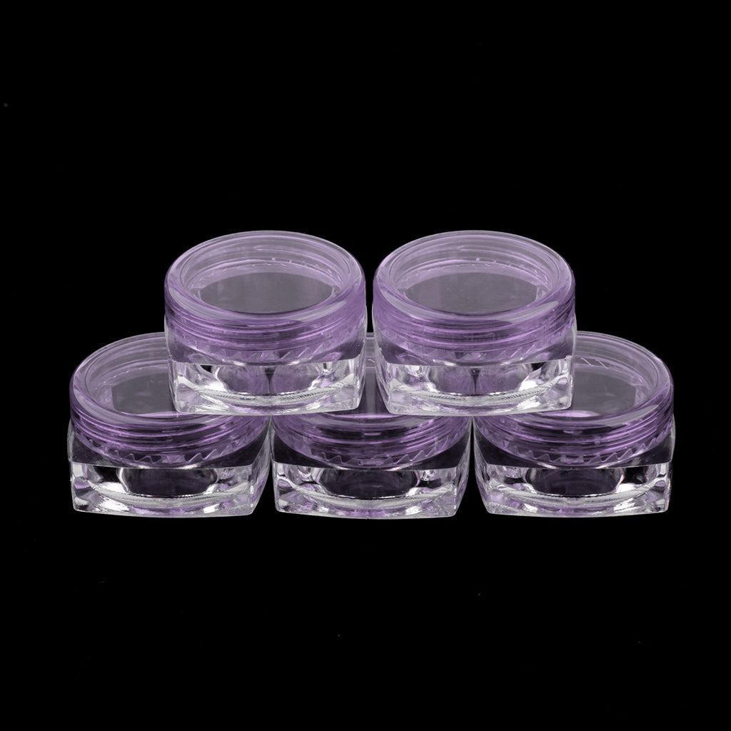 50x Empty Round Makeup Jar Pot Travel Cream Powder Cosmetic Container 5g Purple