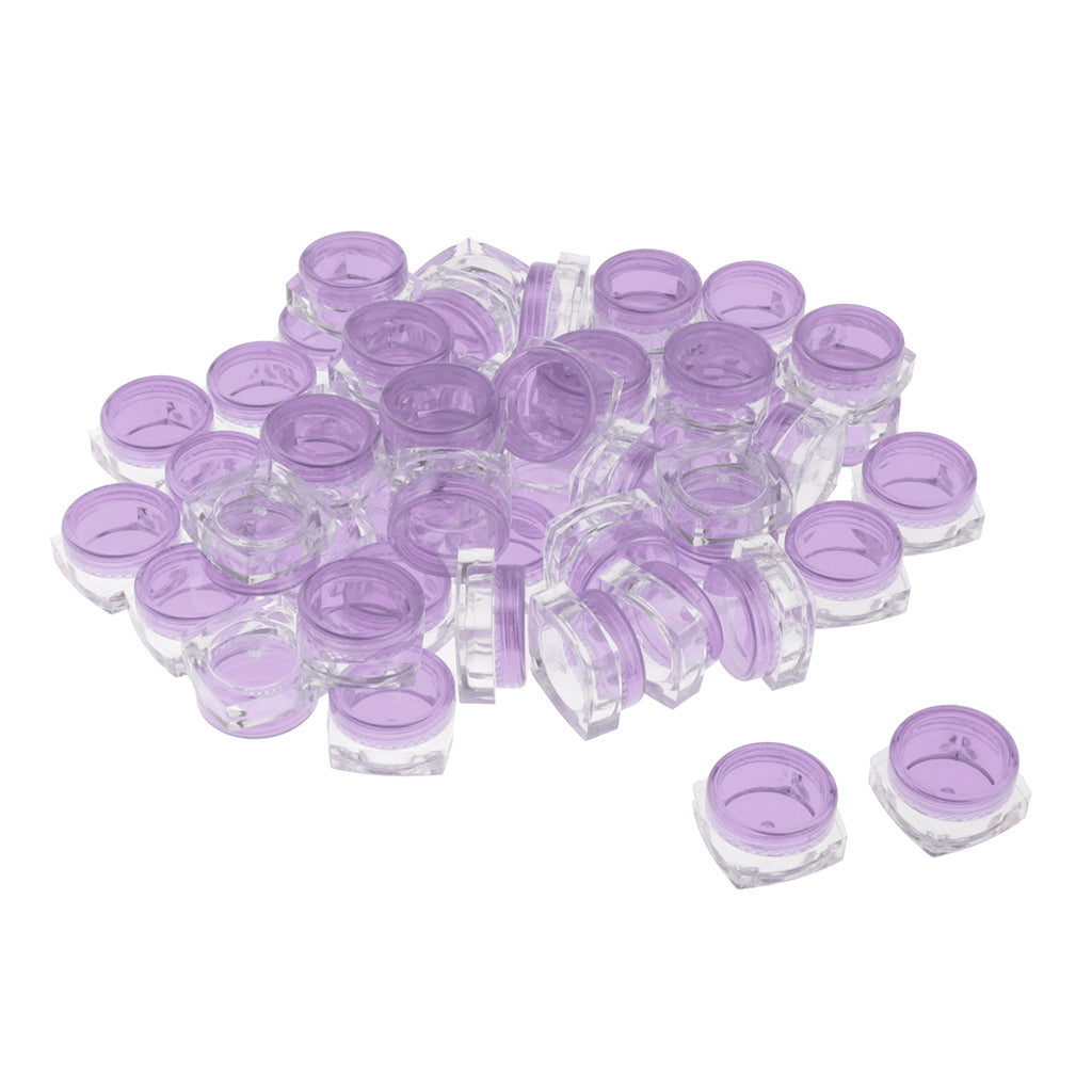 50x Empty Round Makeup Jar Pot Travel Cream Powder Cosmetic Container 5g Purple