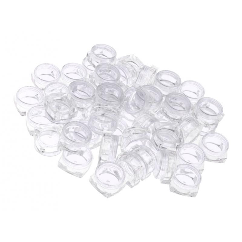 50x Empty Round Makeup Jar Pot Travel Cream Powder Cosmetic Container 5g Clear