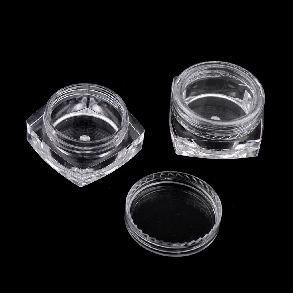 50x Empty Round Makeup Jar Pot Travel Cream Powder Cosmetic Container 5g Clear