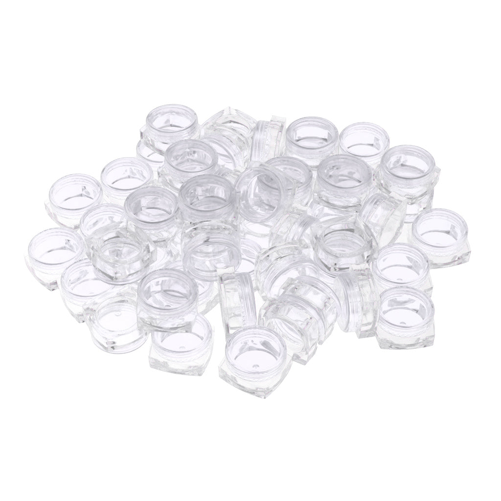 50x Empty Round Makeup Jar Pot Travel Cream Powder Cosmetic Container 5g Clear