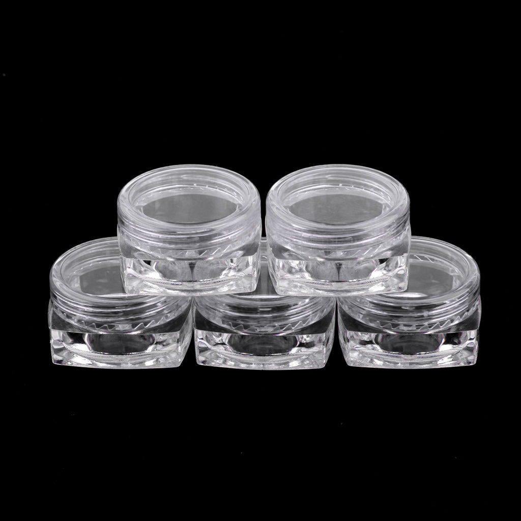 50x Empty Round Makeup Jar Pot Travel Cream Powder Cosmetic Container 5g Clear