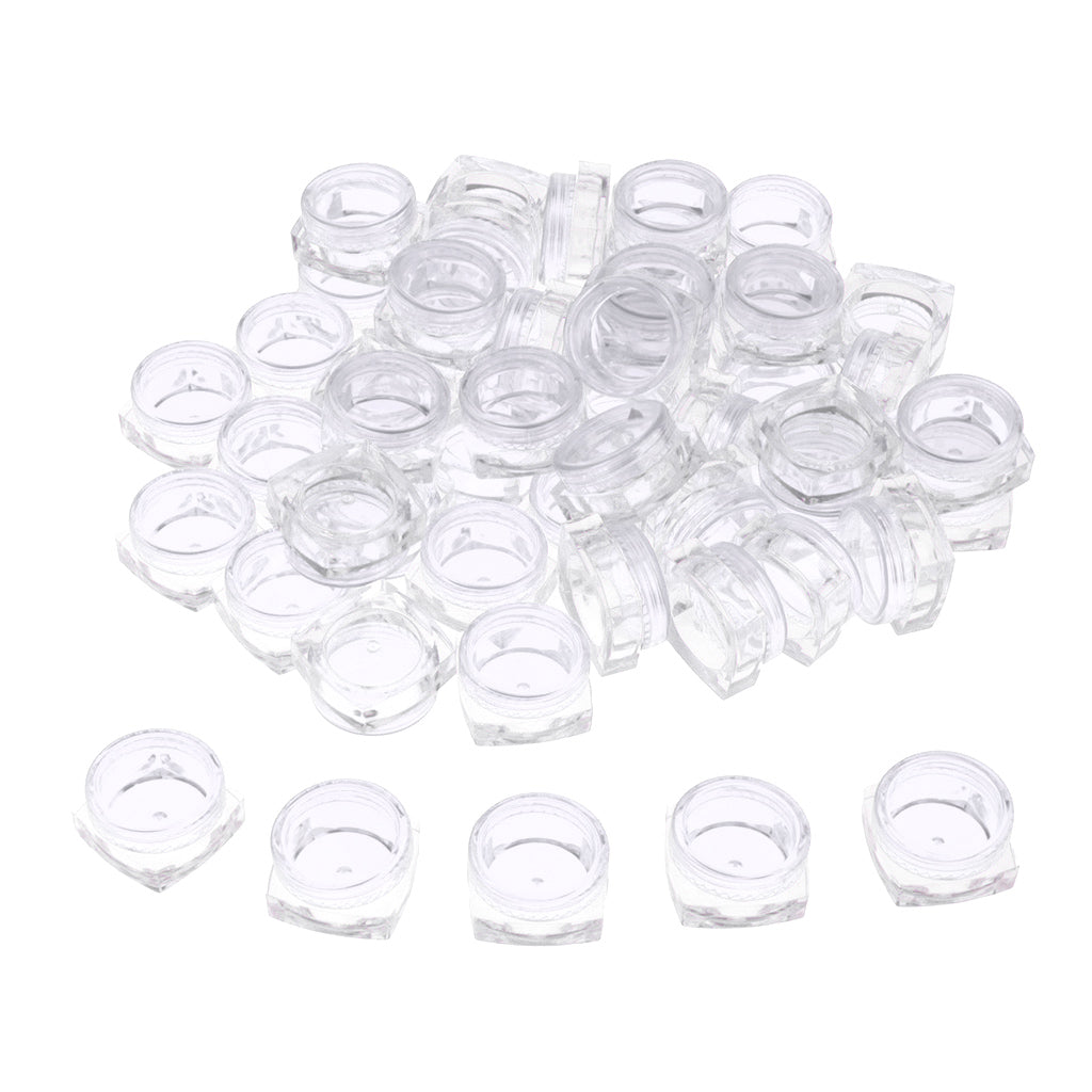 50x Empty Round Makeup Jar Pot Travel Cream Powder Cosmetic Container 5g Clear