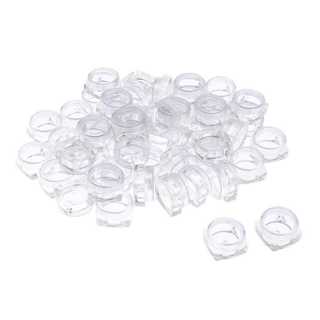 50x Empty Round Makeup Jar Pot Travel Cream Powder Cosmetic Container 5g Clear