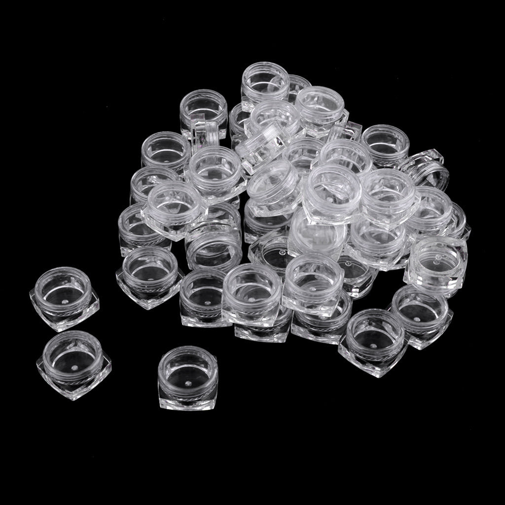 50x Empty Round Makeup Jar Pot Travel Cream Powder Cosmetic Container 5g Clear