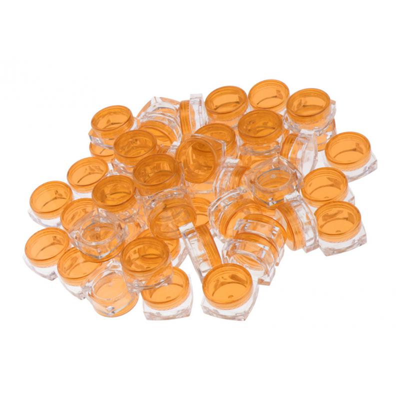 50x Empty Round Makeup Jar Pot Travel Cream Powder Cosmetic Container 5g Orange