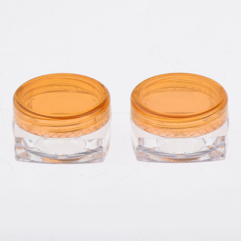 50x Empty Round Makeup Jar Pot Travel Cream Powder Cosmetic Container 5g Orange