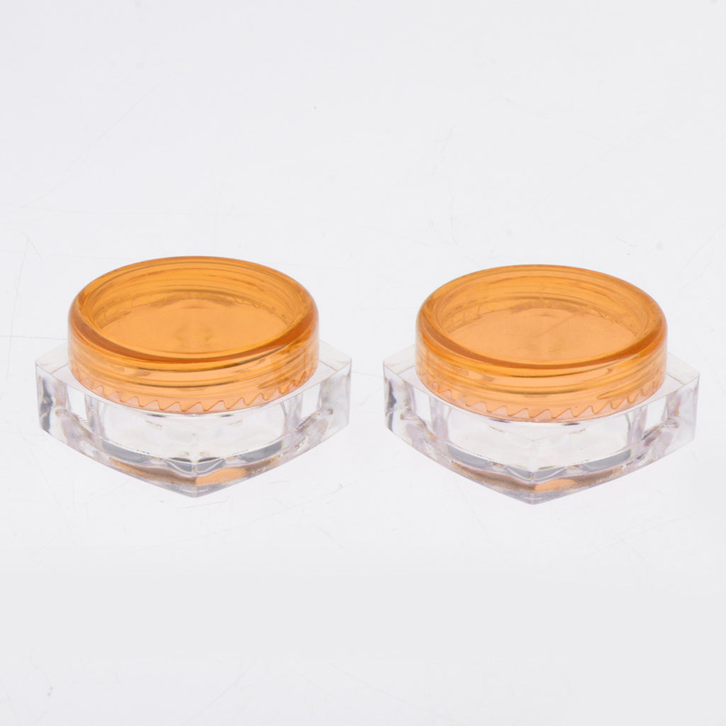 50x Empty Round Makeup Jar Pot Travel Cream Powder Cosmetic Container 5g Orange