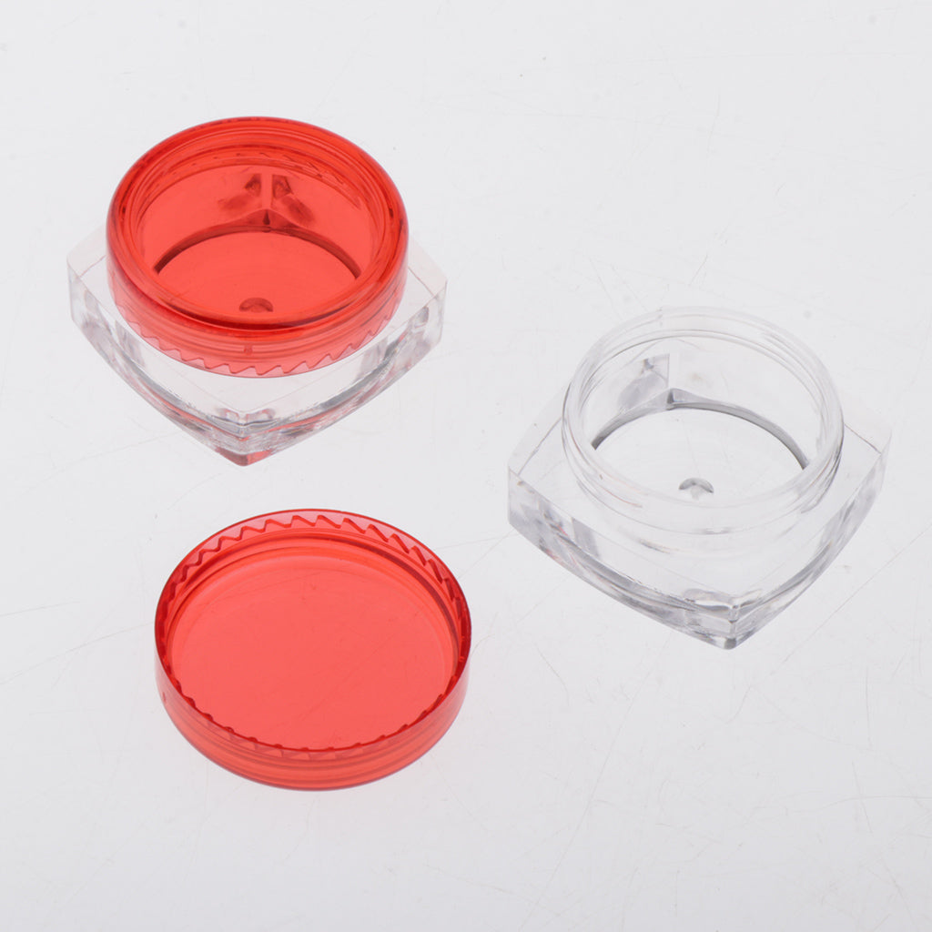 50x Empty Round Makeup Jar Pot Travel Cream Powder Cosmetic Container 5g Red