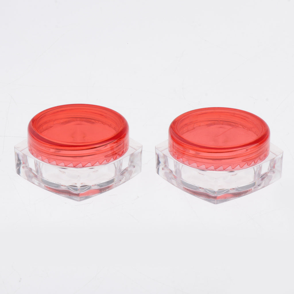 50x Empty Round Makeup Jar Pot Travel Cream Powder Cosmetic Container 5g Red