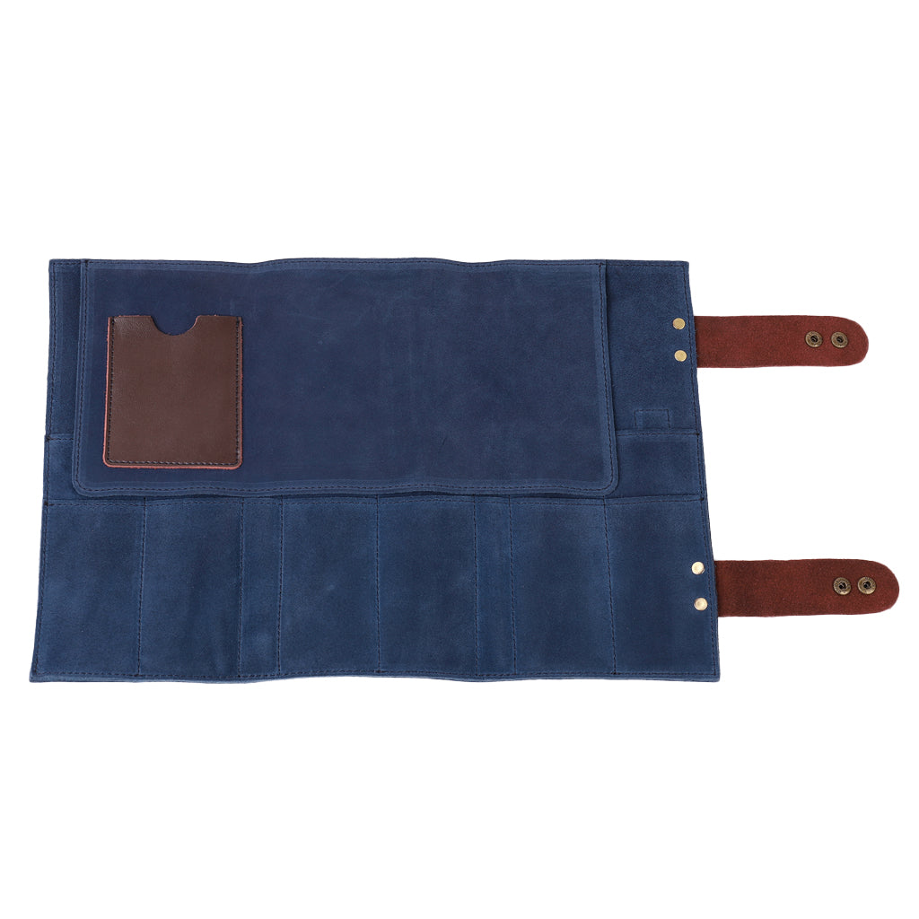 Leather Barber Hairdressing Tools Holder Pouch Scissors Shears Case Bag Dark Blue