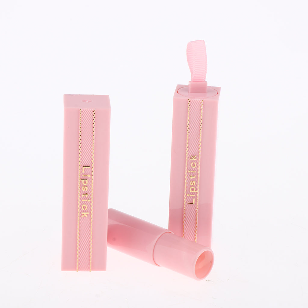 5x Plastic Empty Lipstick Tubes Lip Balm Container DIY Lipstick Holders Pink