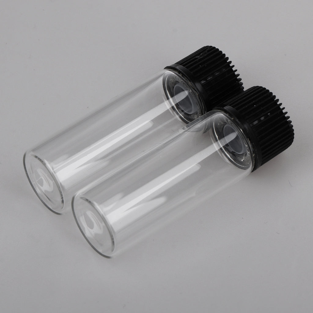 20x5ML Mini Empty Essential Oil Sample Bottles w/ Screw Caps Clear+Black Cap