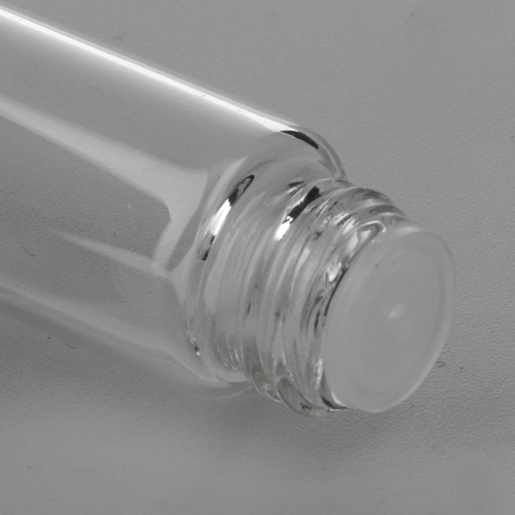 20x5ML Mini Empty Essential Oil Sample Bottles w/ Screw Caps Clear+Black Cap