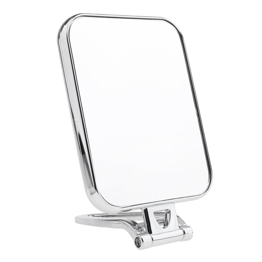 Durable Makeup Mirror Dormitory Bathroom Square Free-Standing Mirrors Silver