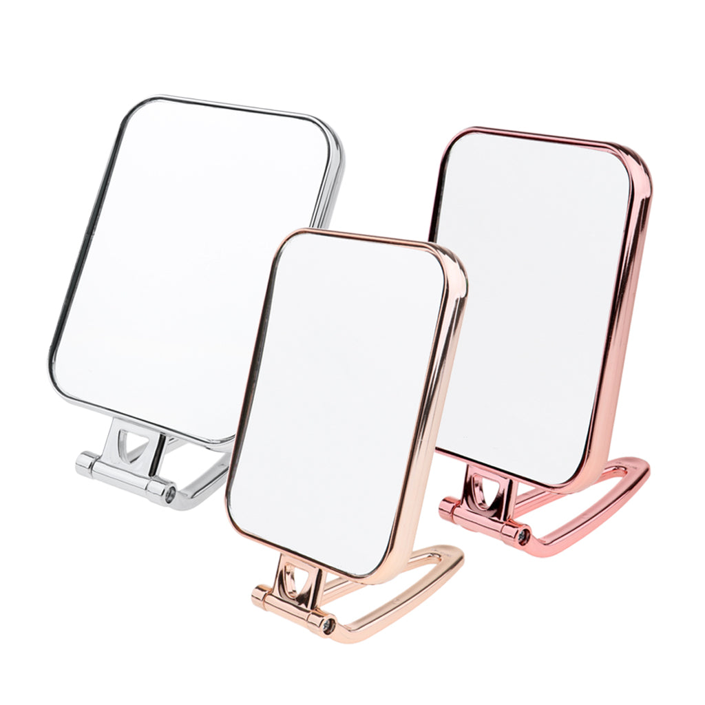 Durable Makeup Mirror Dormitory Bathroom Square Free-Standing Mirrors Silver