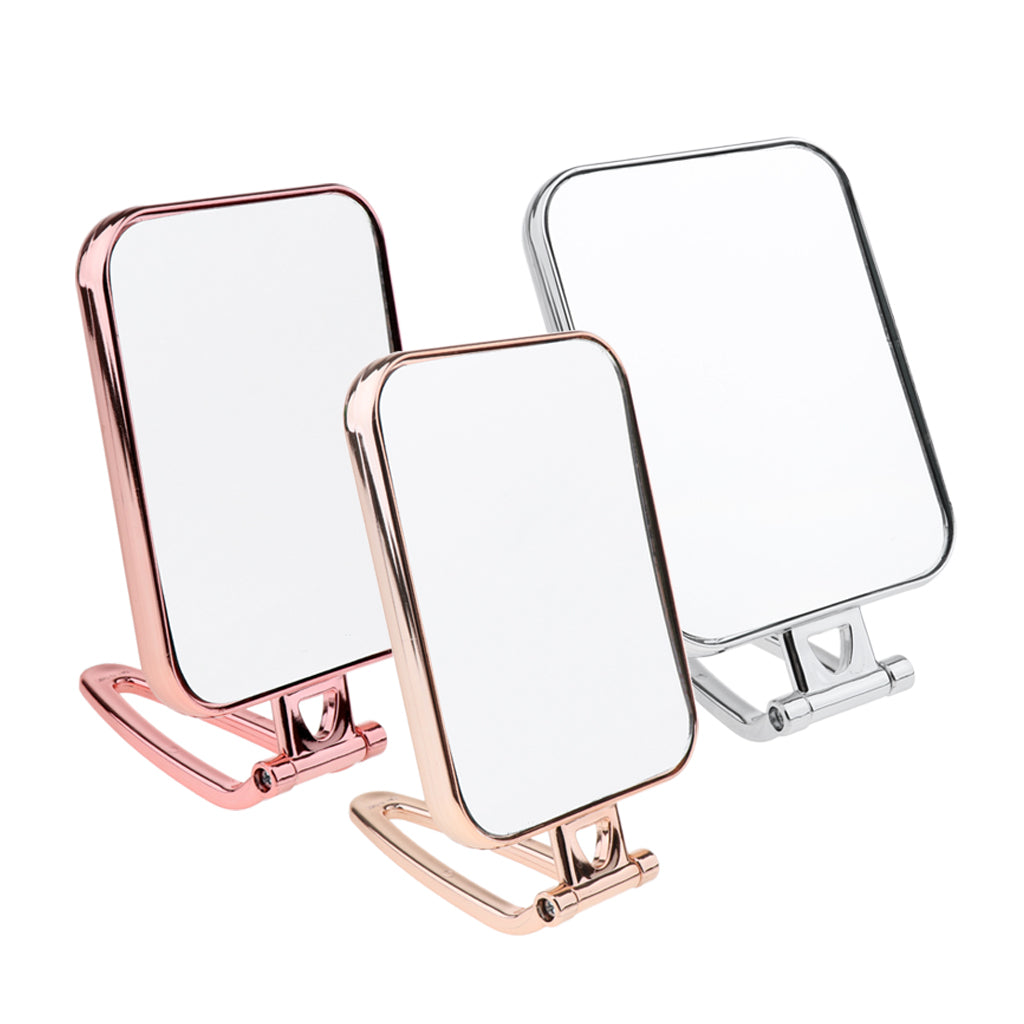 Durable Makeup Mirror Dormitory Bathroom Square Free-Standing Mirrors Silver