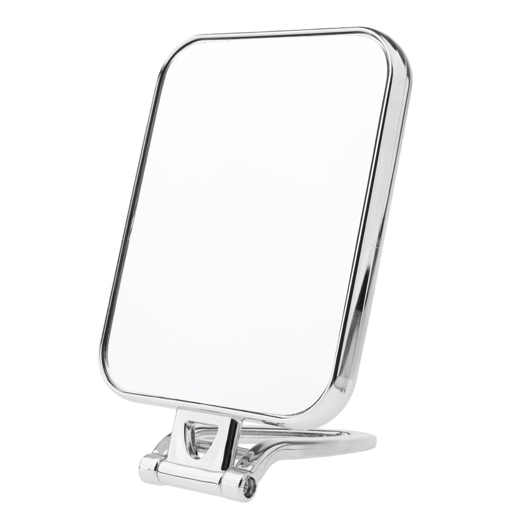 Durable Makeup Mirror Dormitory Bathroom Square Free-Standing Mirrors Silver