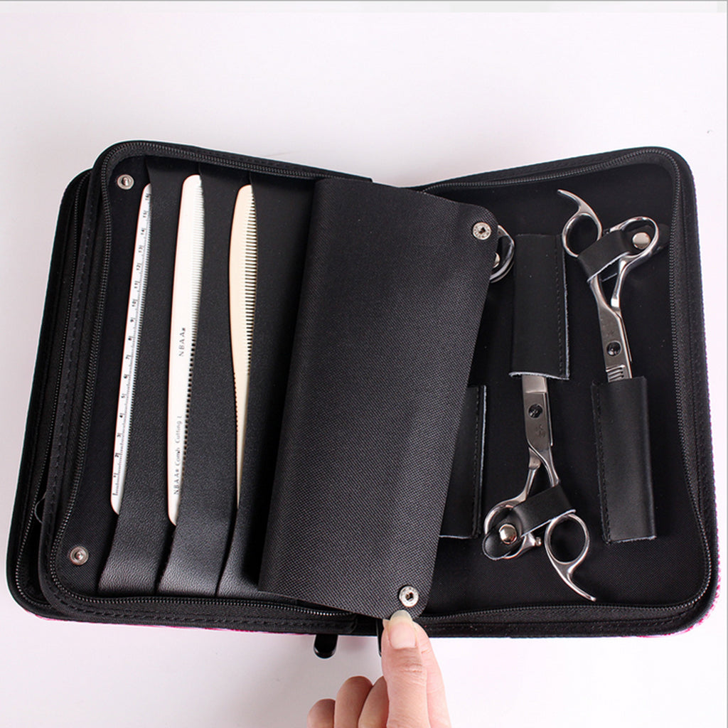 Soft Leather Hair Scissor Shears Case Hairdressing Comb Pouch Holster Black