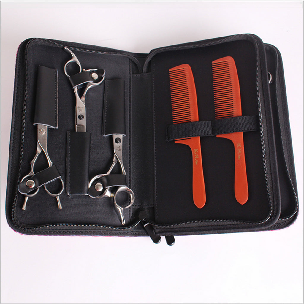 Soft Leather Hair Scissor Shears Case Hairdressing Comb Pouch Holster Black