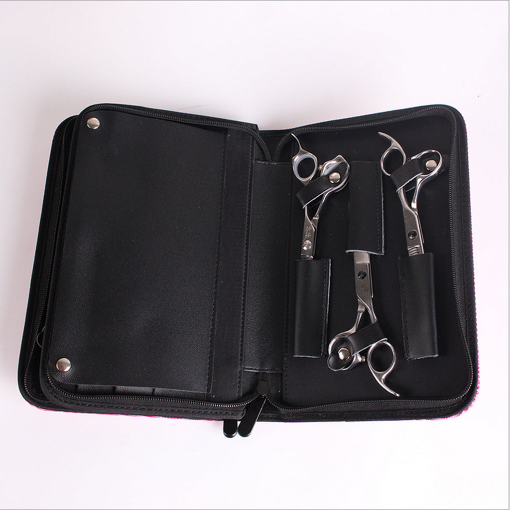 Soft Leather Hair Scissor Shears Case Hairdressing Comb Pouch Holster Black