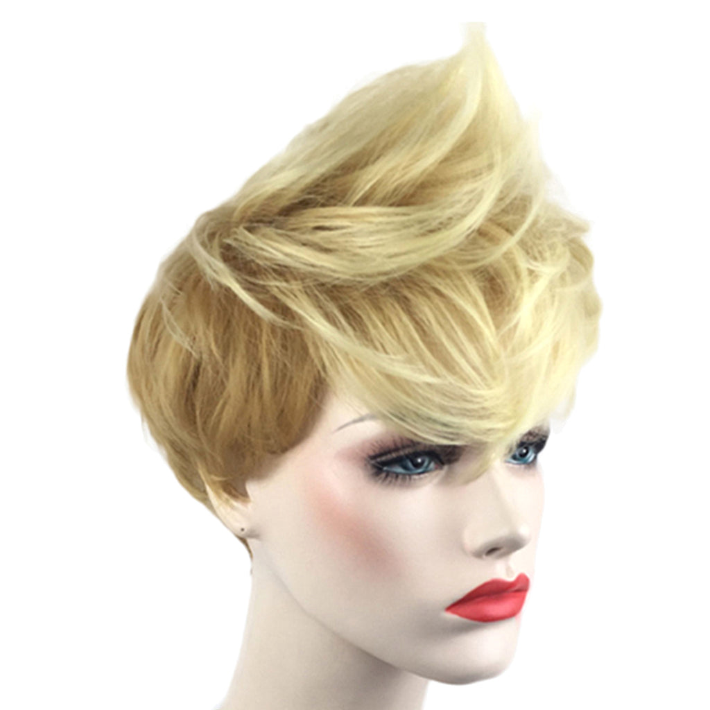 Short Synthetic Heat Resist Blonde Women Pixie Cut Chic Straight Wigs 26cm