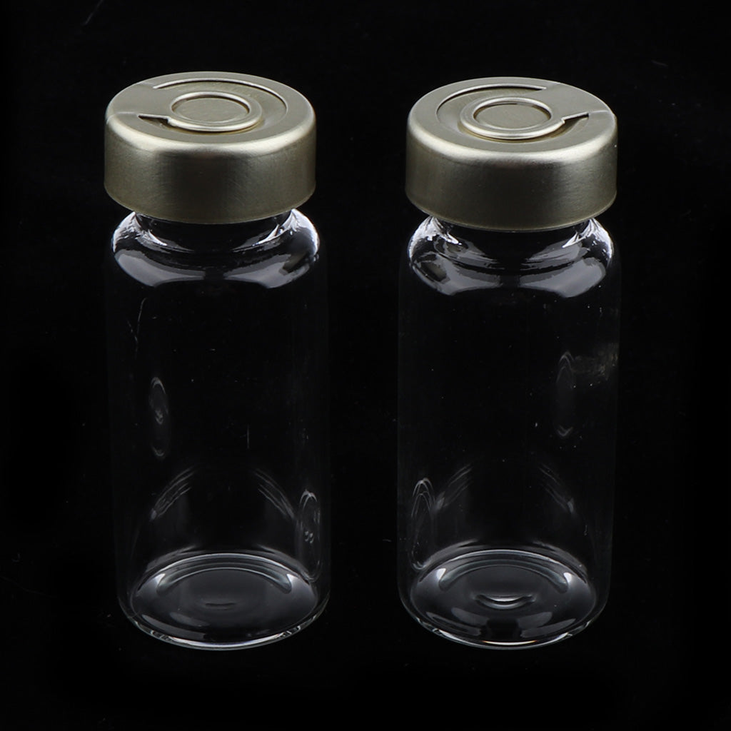 20Pcs Empty Sterile Glass Sealed Serum Vials Bottles Liquid Containers 10ml