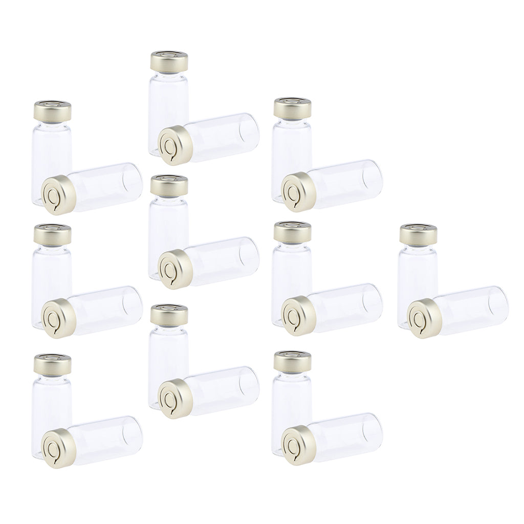 20Pcs Empty Sterile Glass Sealed Serum Vials Bottles Liquid Containers 10ml