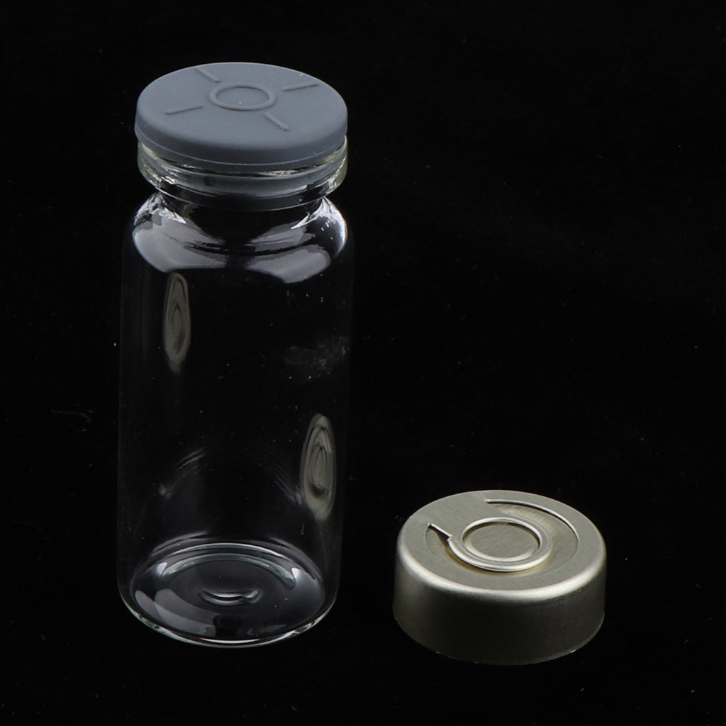 20Pcs Empty Sterile Glass Sealed Serum Vials Bottles Liquid Containers 10ml