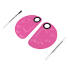 2pcs Nail Art Paint Makeup Foundation Mixing Palette w/ Spatula Sticks Set Pink