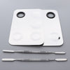 2x Stainless Nail Art Paint Makeup Foundation Mixing Palette w/ Spatula Set