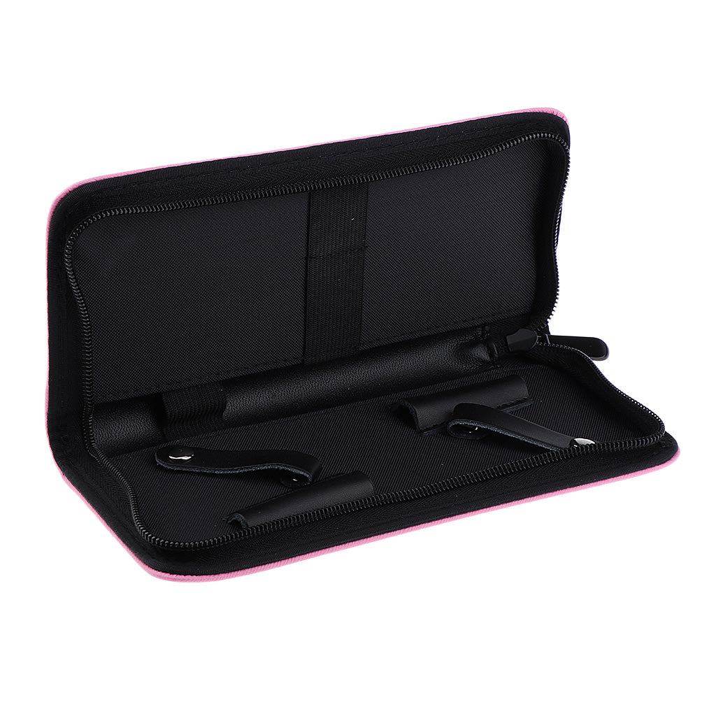 PU Hair Scissors Shears Bag Pet Hairdressing Tool Pouch Holster Case Pink