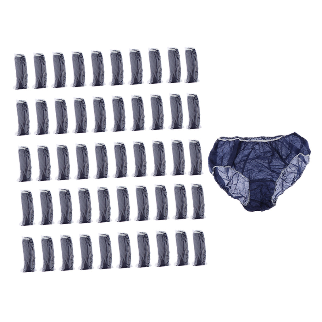 50pcs Nonwoven Underwear Panties Handy Briefs for Travel Hotel Spa Blue