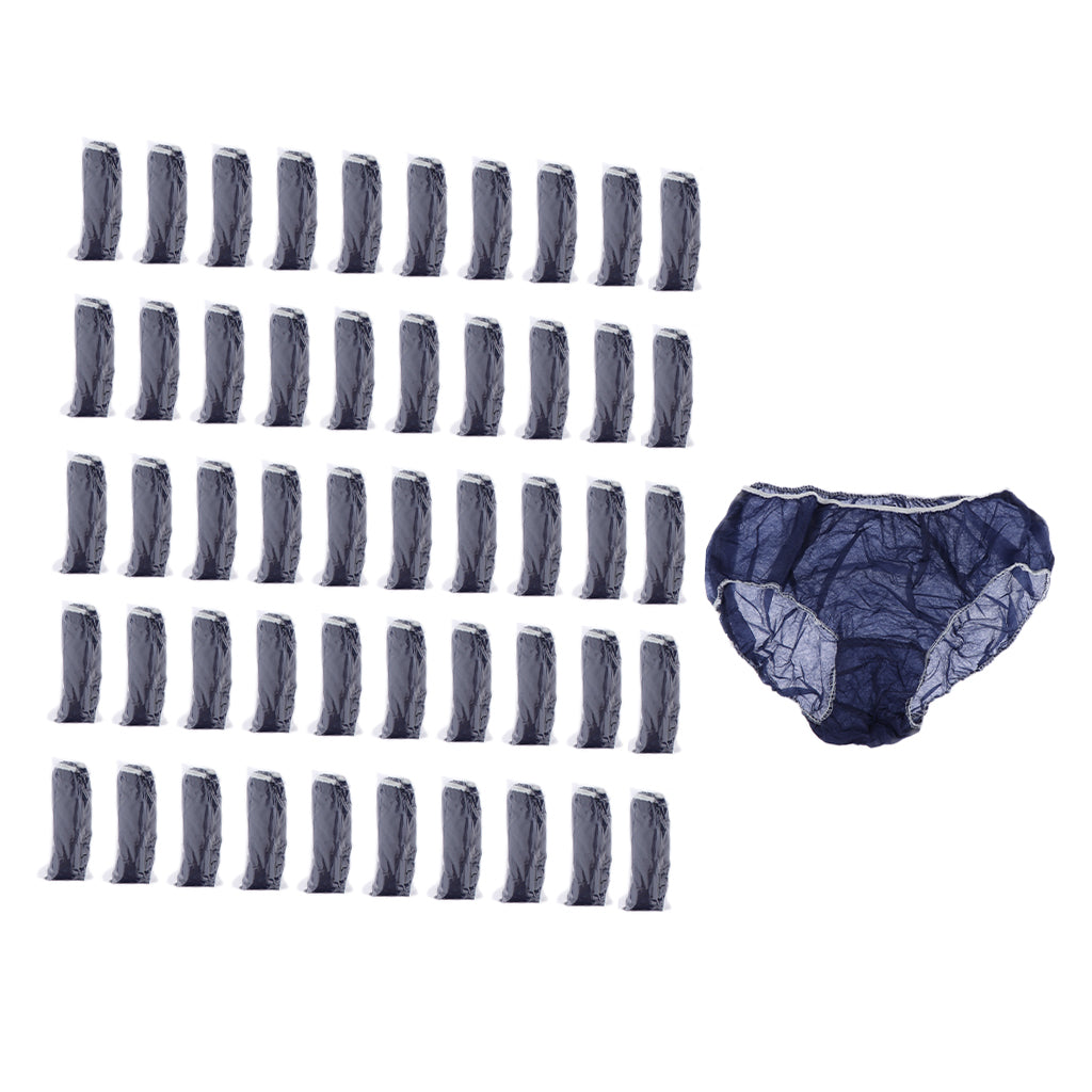 50pcs Nonwoven Underwear Panties Handy Briefs for Travel Hotel Spa Blue