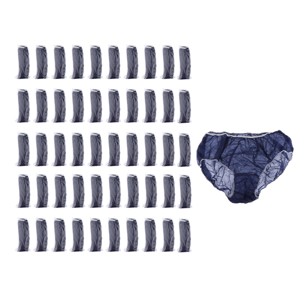 50pcs Nonwoven Underwear Panties Handy Briefs for Travel Hotel Spa Blue