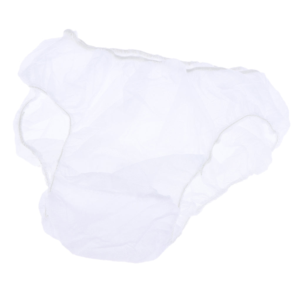 50pcs Nonwoven Underwear Panties Handy Briefs for Travel Hotel Spa White