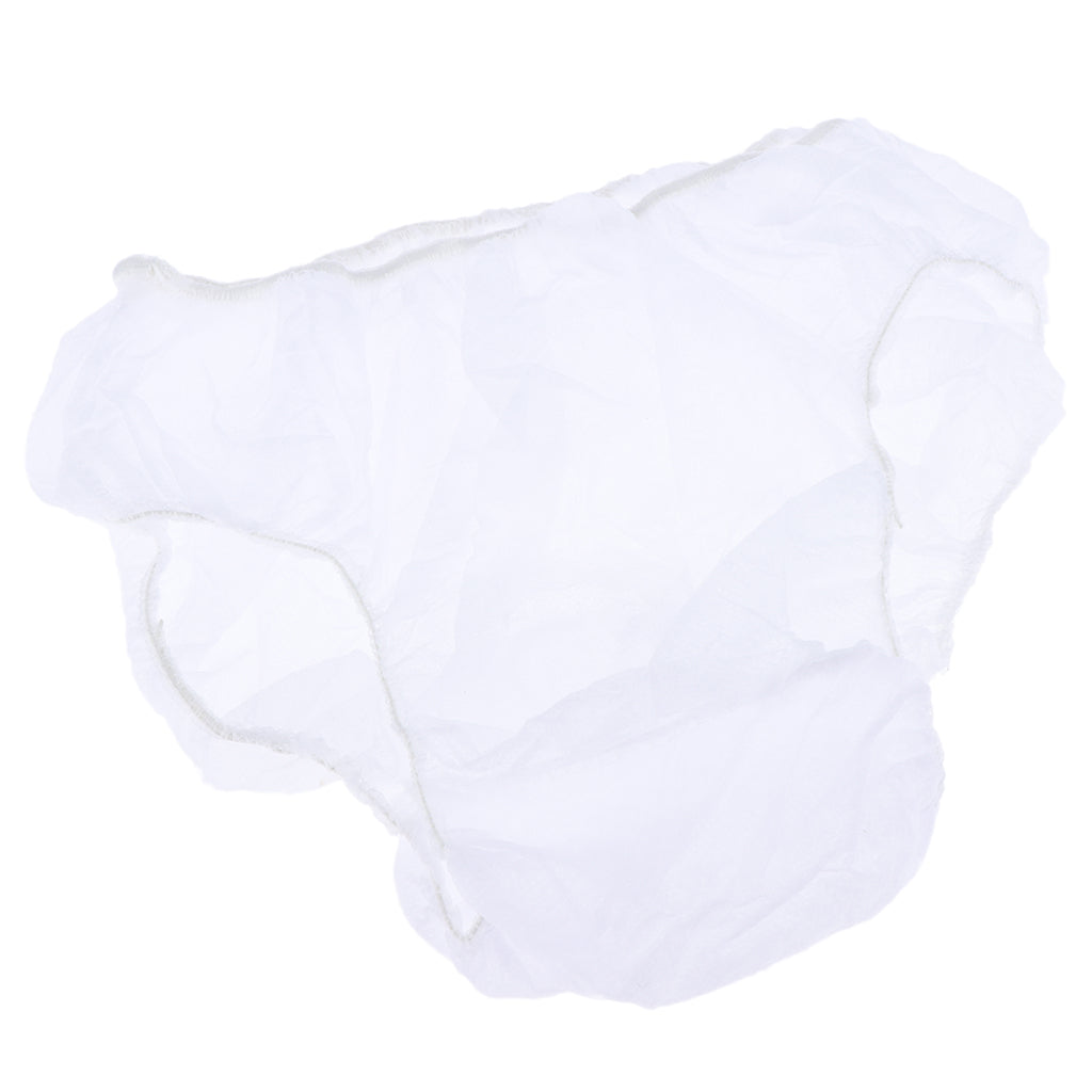 50pcs Nonwoven Underwear Panties Handy Briefs for Travel Hotel Spa White