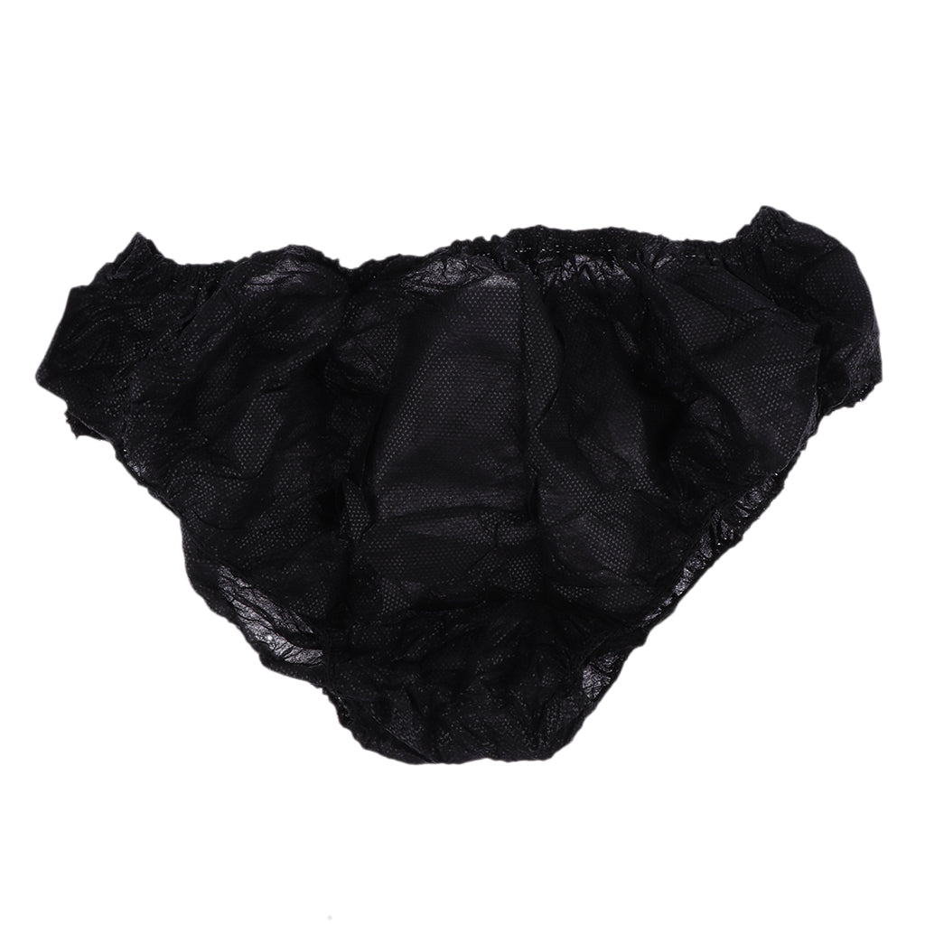 50pcs Nonwoven Underwear Panties Handy Briefs Set for Travel Hotel Spa Black