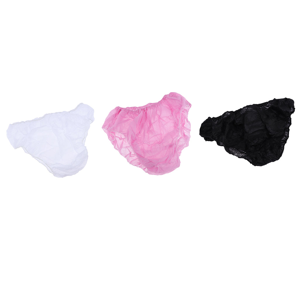 50pcs Nonwoven Underwear Panties Handy Briefs Set for Travel Hotel Spa Black