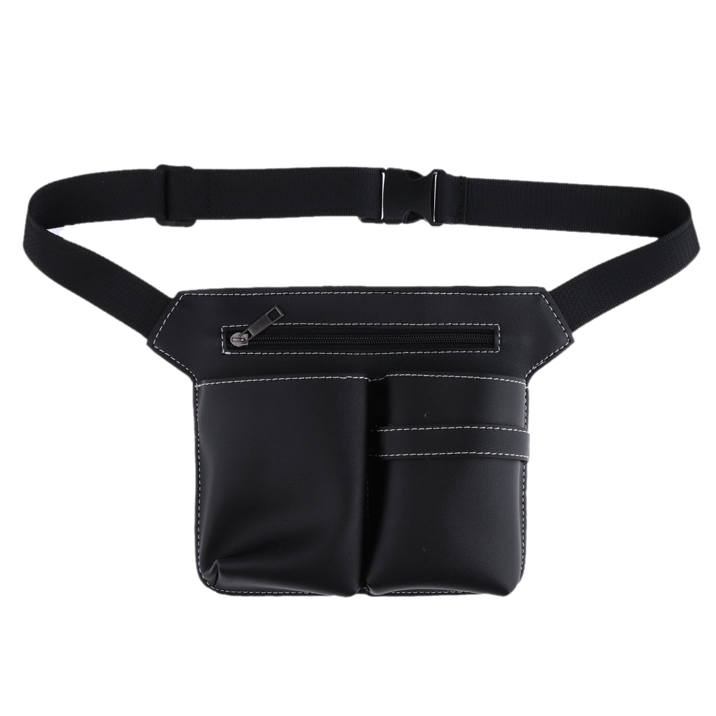 PU Leather Barber Holster Pouch Holder Hair Scissors Bag Waist Belt Black 2