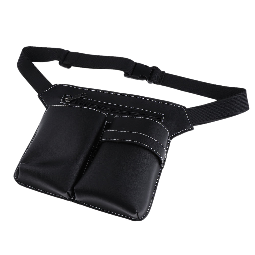 PU Leather Barber Holster Pouch Holder Hair Scissors Bag Waist Belt Black 2