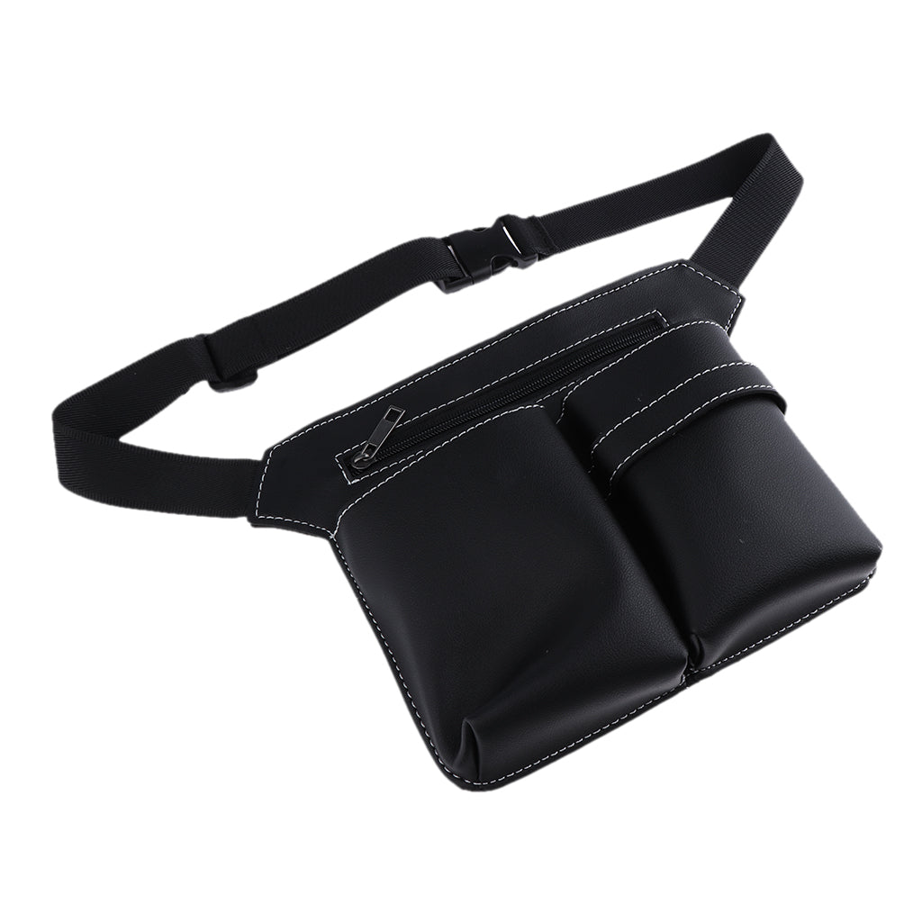 PU Leather Barber Holster Pouch Holder Hair Scissors Bag Waist Belt Black 2