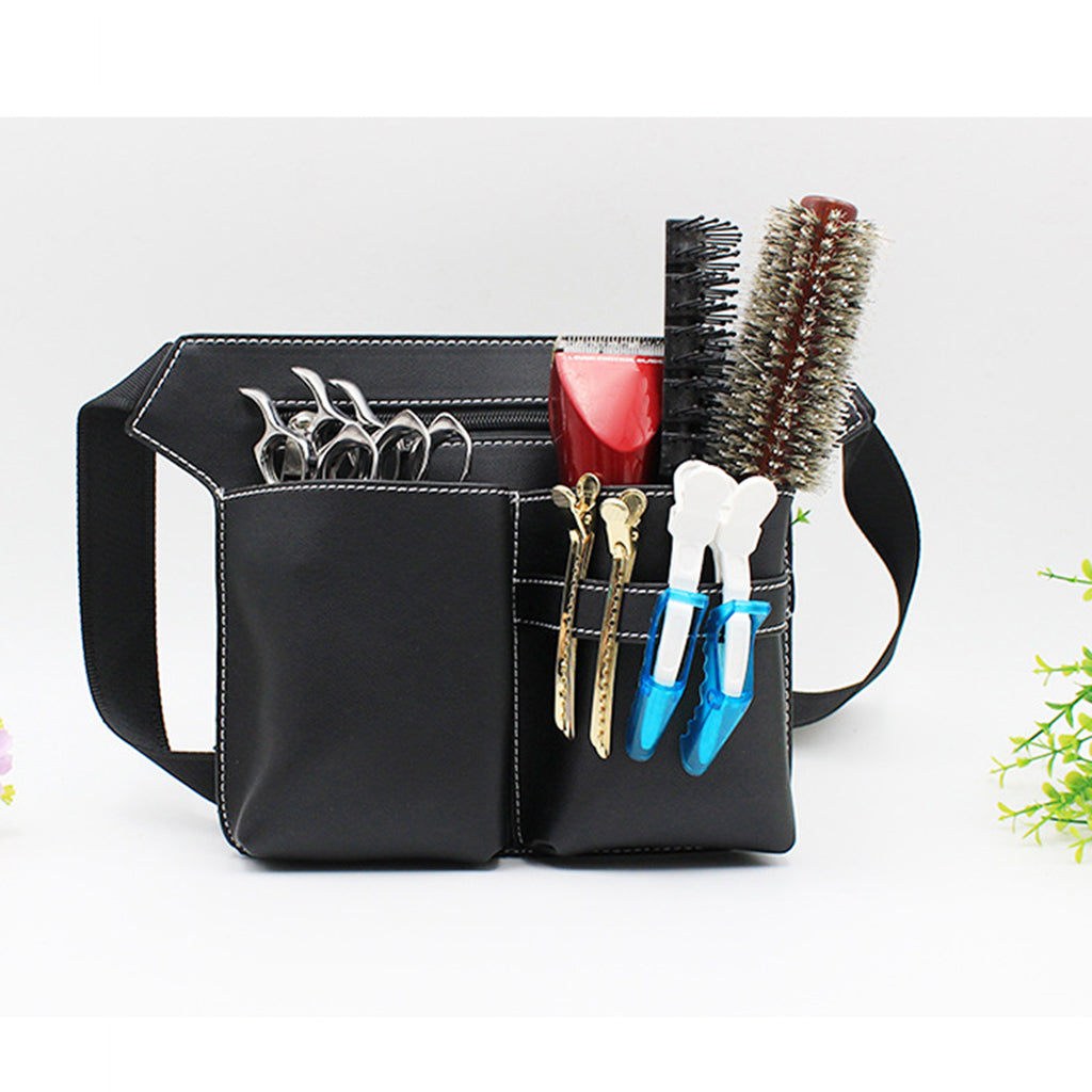 PU Leather Barber Holster Pouch Holder Hair Scissors Bag Waist Belt Black 2