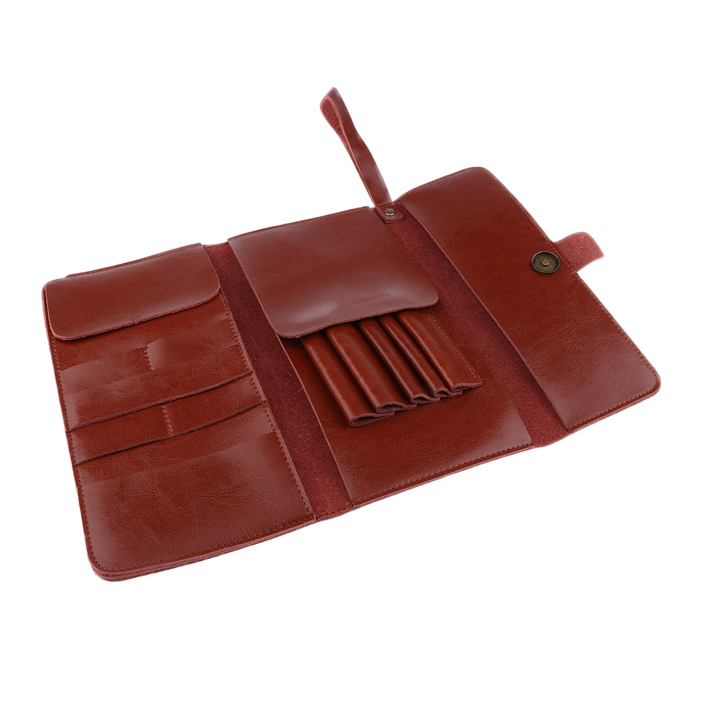 Hairdressers Shear Scissors Pouch Case Salon Barber Tools Holster Bag Brown