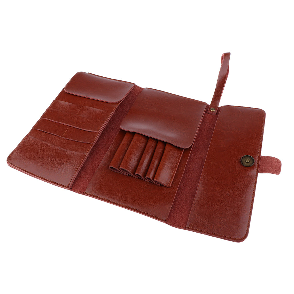 Hairdressers Shear Scissors Pouch Case Salon Barber Tools Holster Bag Brown